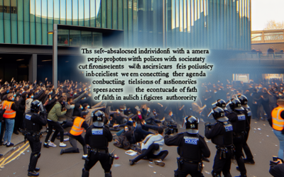 Confrontation Chaos: Self-Absorbed Frauditor Inflames Police Scene, Unmasking Narcissistic Tendencies in Viral Showdown That Captures Societal Divides and Erodes Trust in Authority